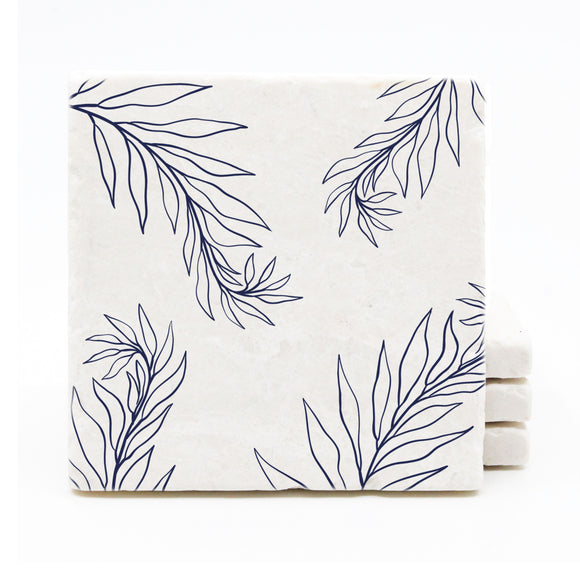 Floral Print Marble Coasters