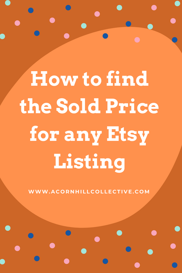 how to find the sold price for any etsy listing