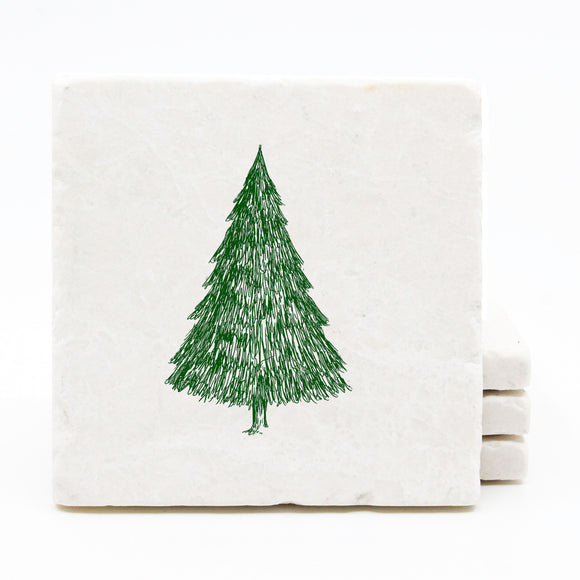 Christmas Tree Marble Drink Coasters