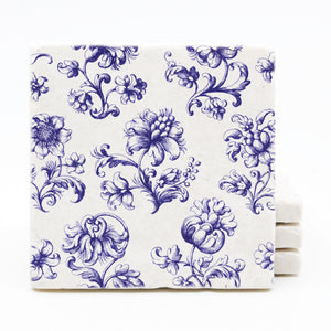 Floral Print Marble Coasters