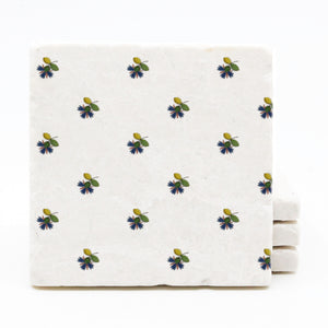 Floral Print Marble Coasters