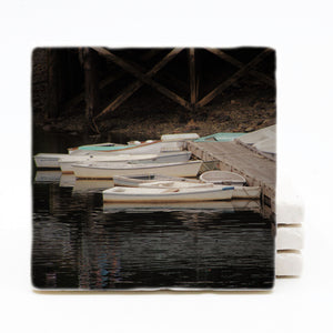Boat Photo Marble Drink Coaster