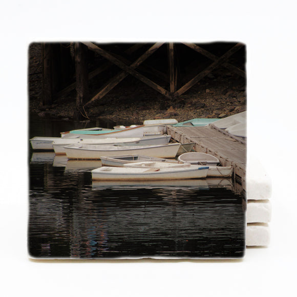 Boat Photo Marble Drink Coaster