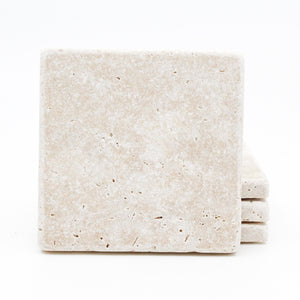 Plain Travertine Drink Coasters
