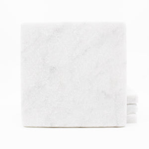Plain Carrara Marble Drink Coasters