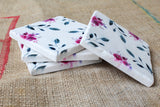 Red Floral Pattern Drink Coasters - Floral Spring Wedding Decor