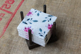 Red Floral Pattern Drink Coasters - Floral Spring Wedding Decor