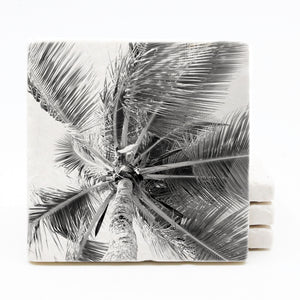 Palm Tree Marble Drink Coasters (Version 1)