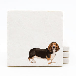 Basset Hound Marble Drink Coasters #2