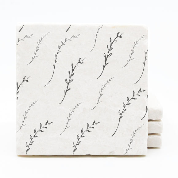 Floral Sketch Pattern Coasters (Version 1)