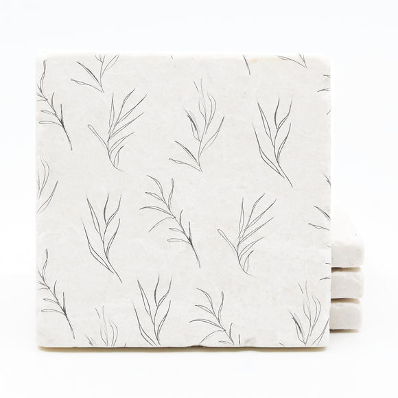 Floral Sketch Pattern Coasters (Version 2)