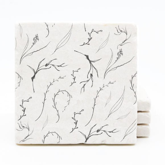 Floral Sketch Pattern Coasters (Version 3)