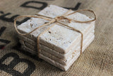 Plain Travertine Drink Coasters
