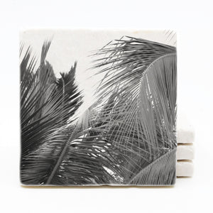Palm Tree Marble Drink Coasters (Version 2)